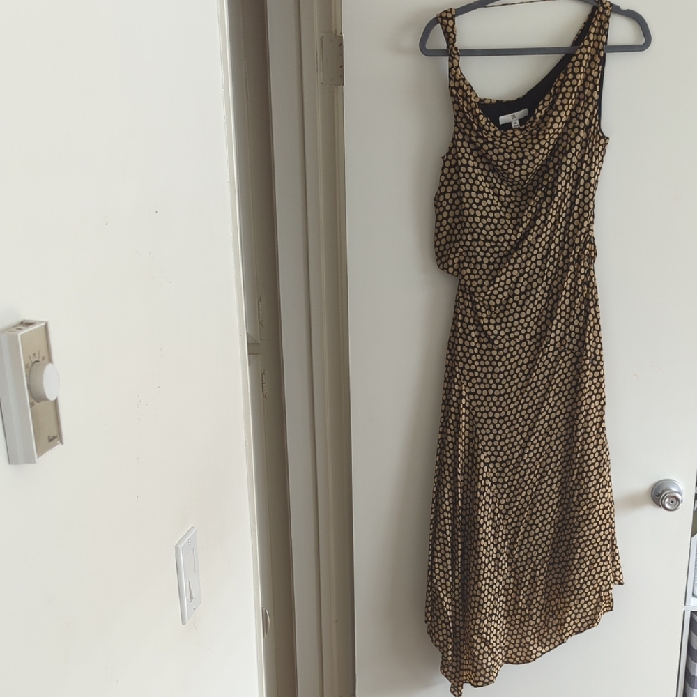 Banana Republic Black and Gold Asymmetrical Dress